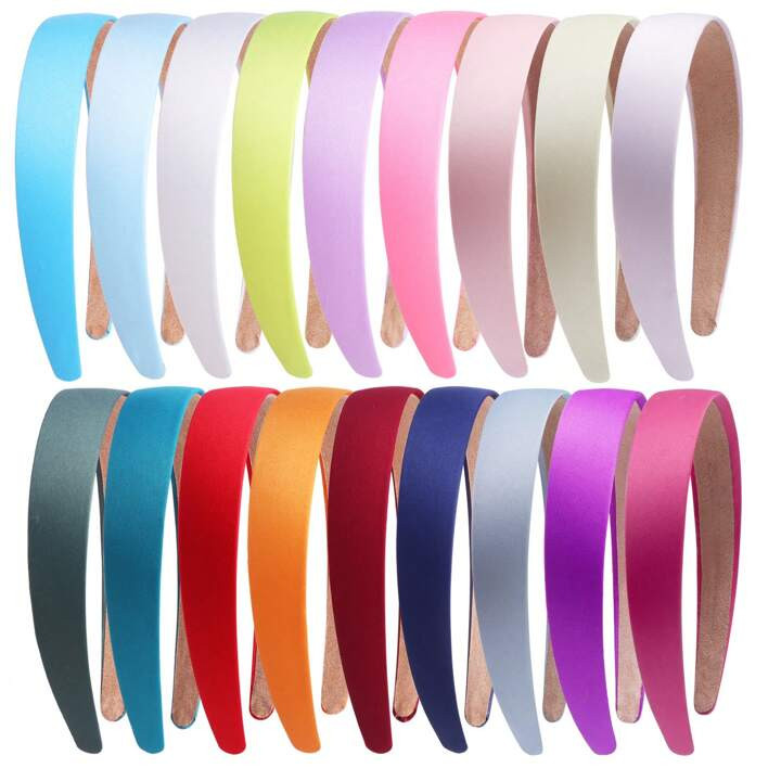 1 Piece Satin Headbands Girls 1.37 Inch Wide Headbands Non Slip Fashion White Pink Purple Blue Co... | SHEIN