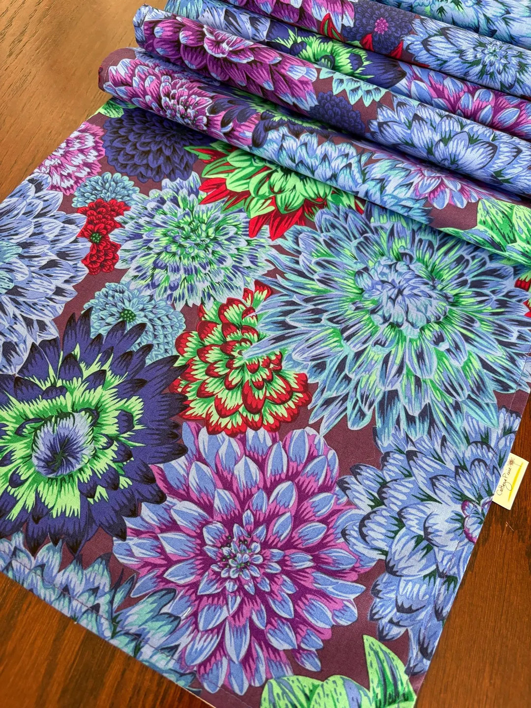 Floral Table Runner, Purple Blue Green Floral Table Runner, Pink Floral Table Linens, 12x72 Table... | Etsy (US)