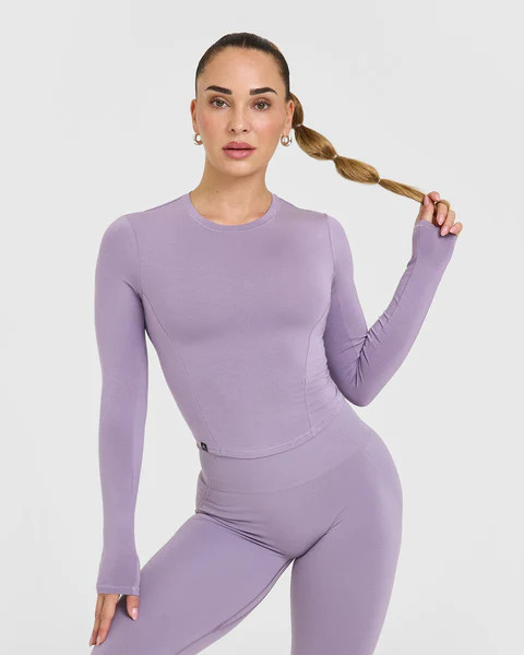 Mellow Soft Mid Long Sleeve Top | Soft Purple | Oner Active (UK / US)
