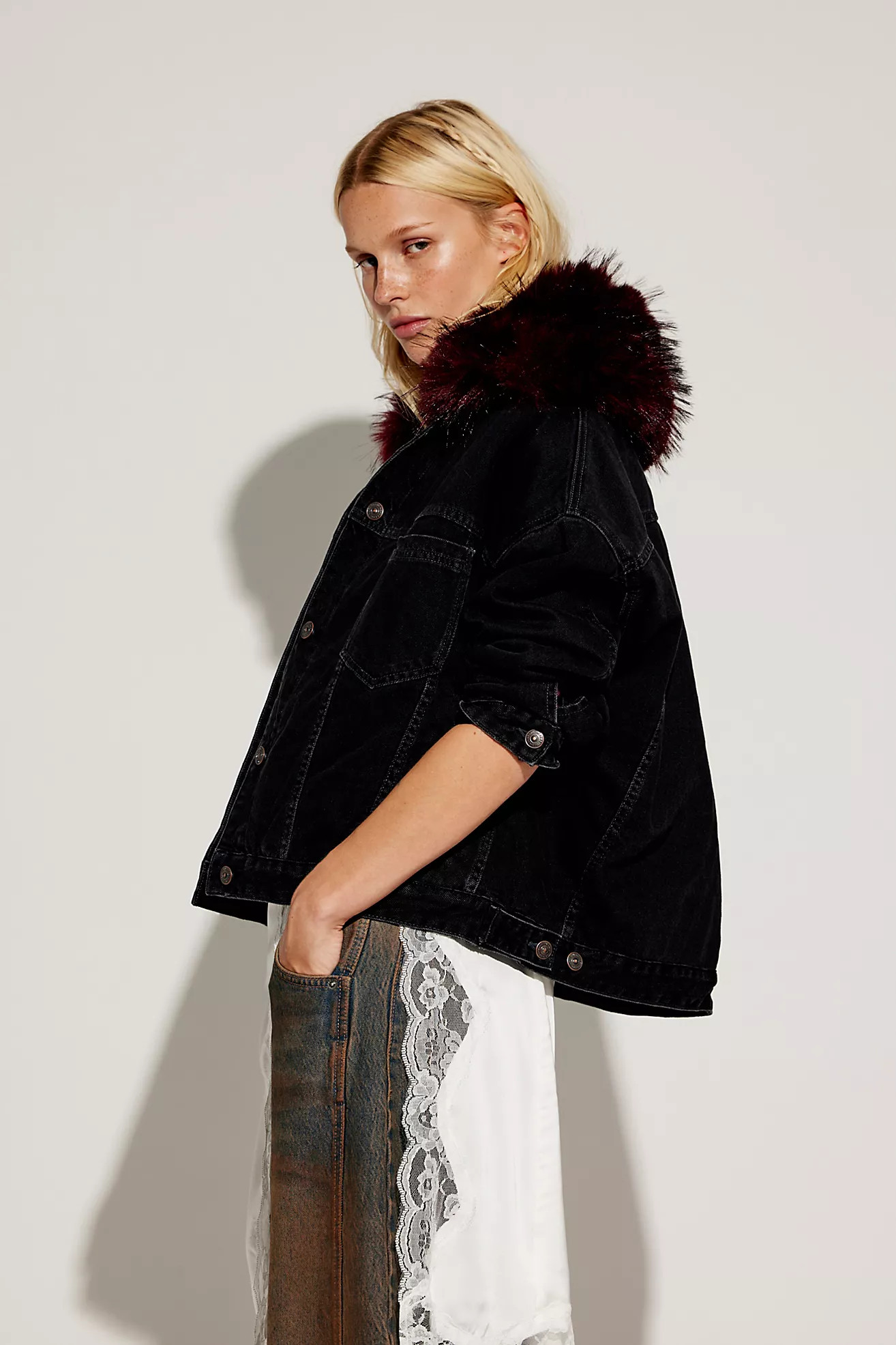 Opal Swing Faux Fur Collar Jacket | Free People (Global - UK&FR Excluded)