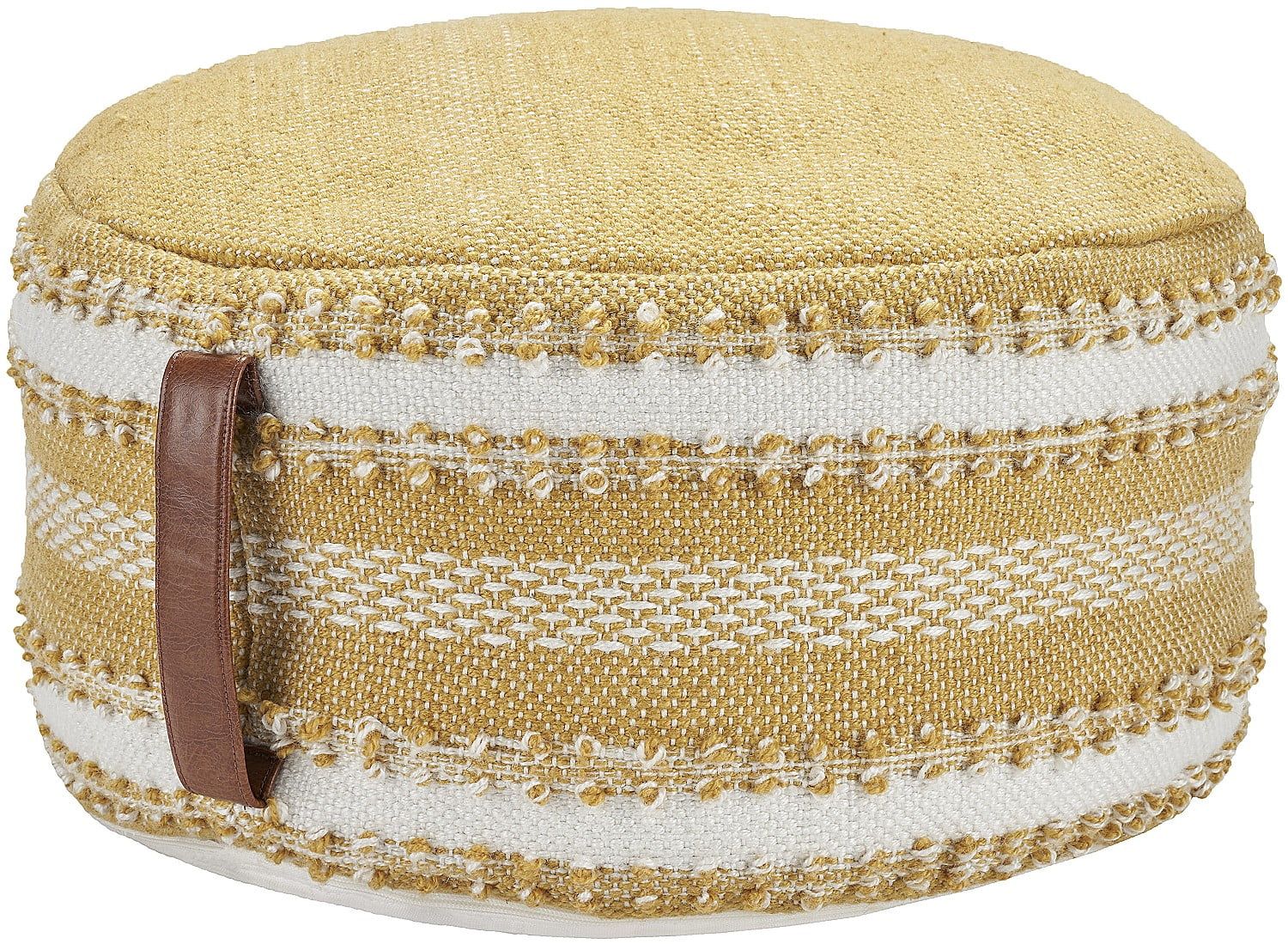 Mina Victory  Woven Stripes & Dots 20" x 20" x 12" Yellow Outdoor Poufs | Walmart (US)