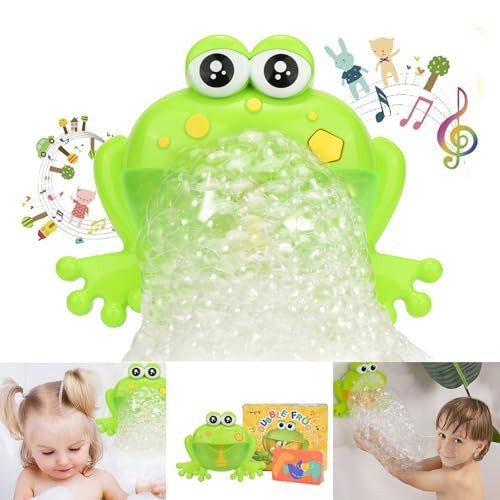 Light Up Baby Bath Bubble Toys,Tub Big Frog Automatic Bubble Maker Blower with 24 Music Baby Fun Shower Toys , for Boys, Girls | Amazon (US)