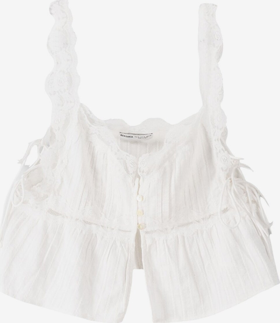 Bershka Blusentop in Ecru | ABOUT YOU (DE)