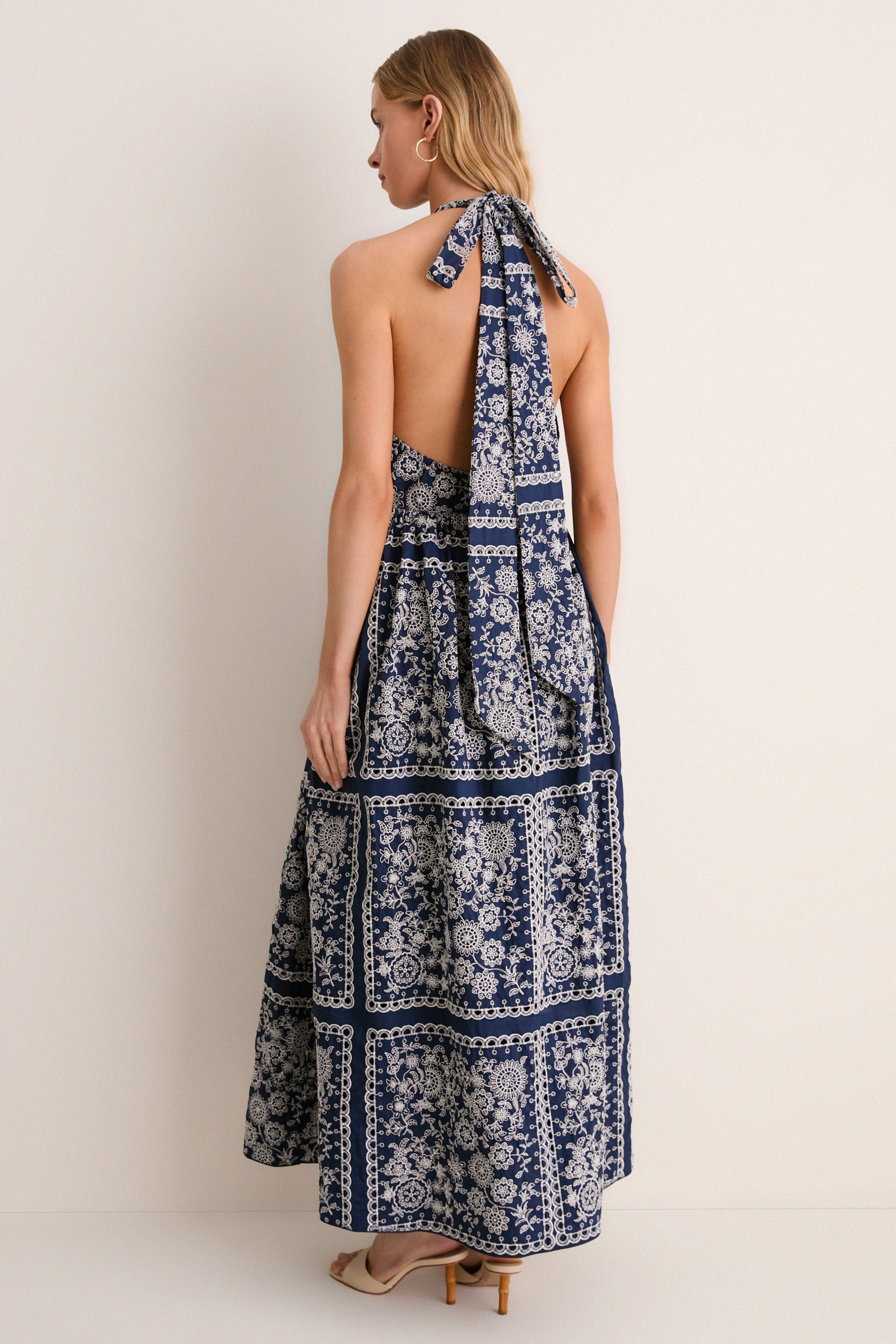 Navy Embroidered Marcie Dress | Tuckernuck (US)