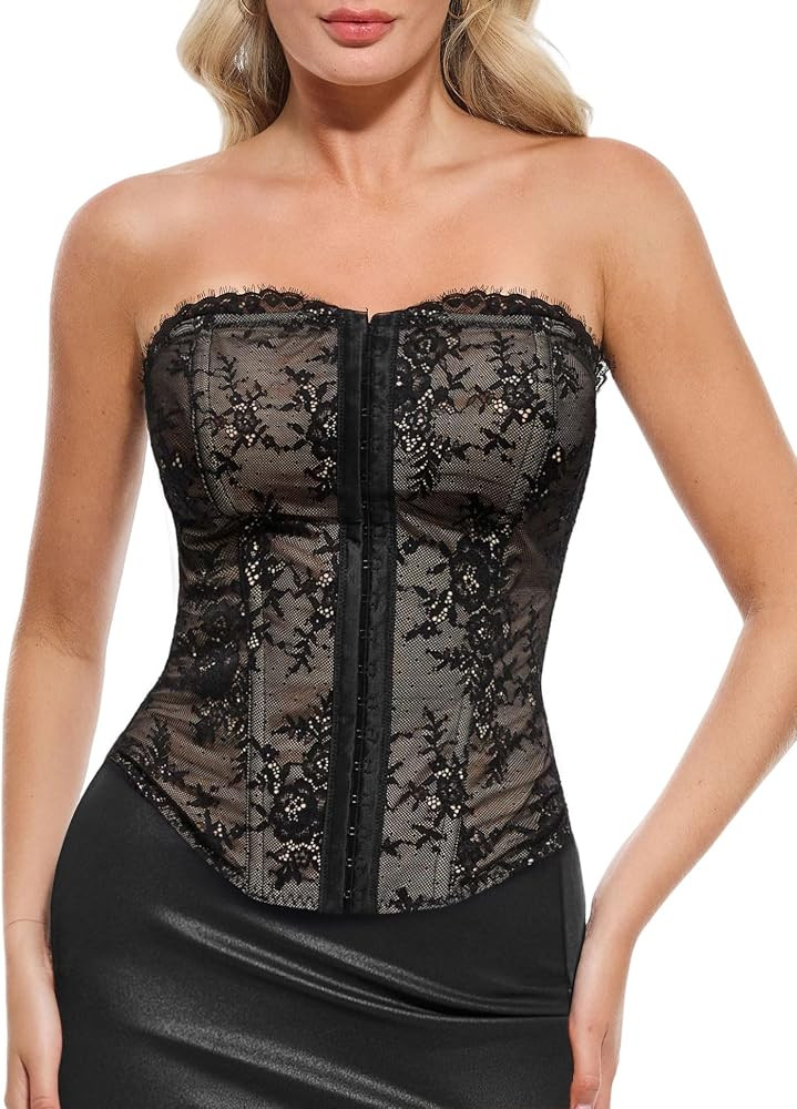 Popilush Corset tops for women, Shapewear Boned Bustier Lingerie Tank top | Amazon (US)