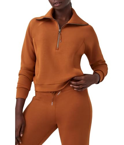 SPANX Women's AirEssentials 1/2 Zip Butterscotch 2X | Amazon (US)