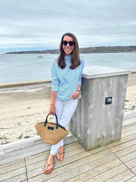 Seaside Striped Sarah is my best version 😎 rolling into the season in this perfect @alice_walk sweatshirt. 

#LTKSeasonal #LTKstyletip