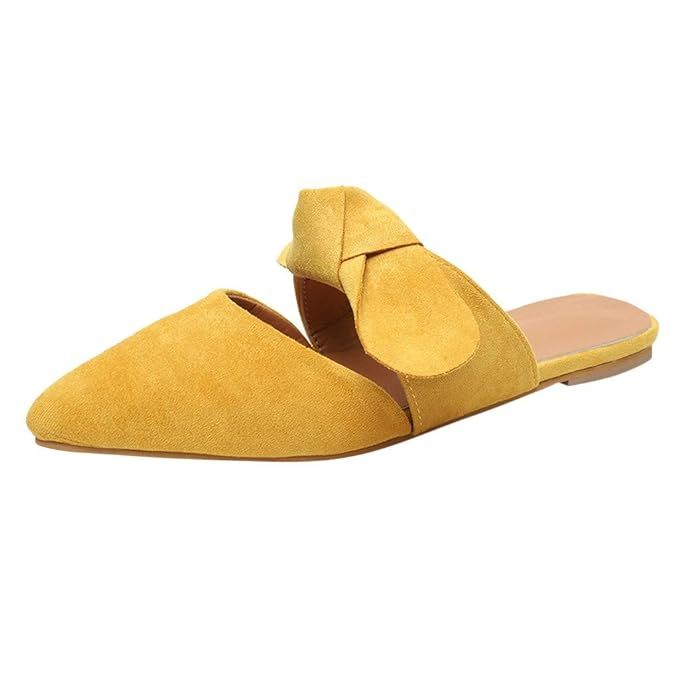 Mule for Women - Women's Pointed Toe Ballet Flat Comfort Slip On Cute Bow Tie Mule Shoes | Amazon (US)