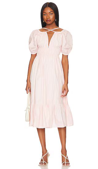 Janan Midi Dress in Soft Pink | Revolve Clothing (Global)