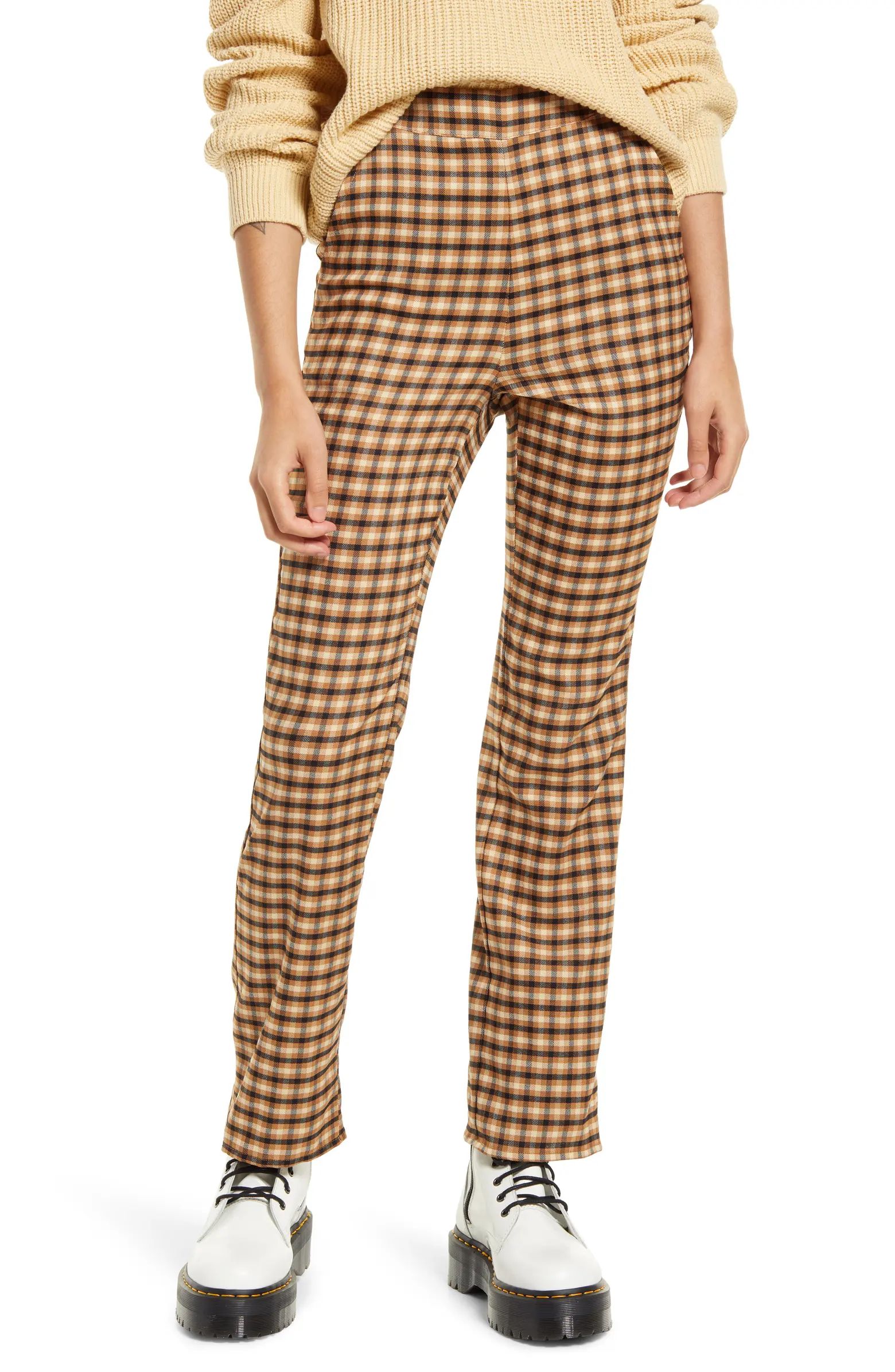 Flare Check Woven Pants | Nordstrom