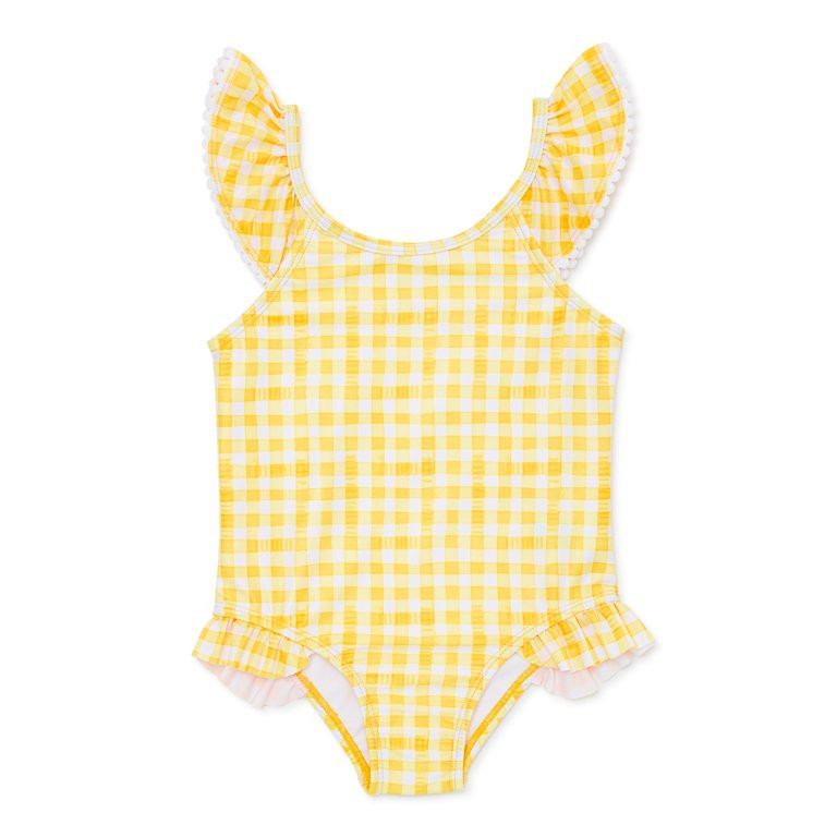 Wonder Nation Toddler Girls Gingham One Piece Swimsuit - Walmart.com | Walmart (US)