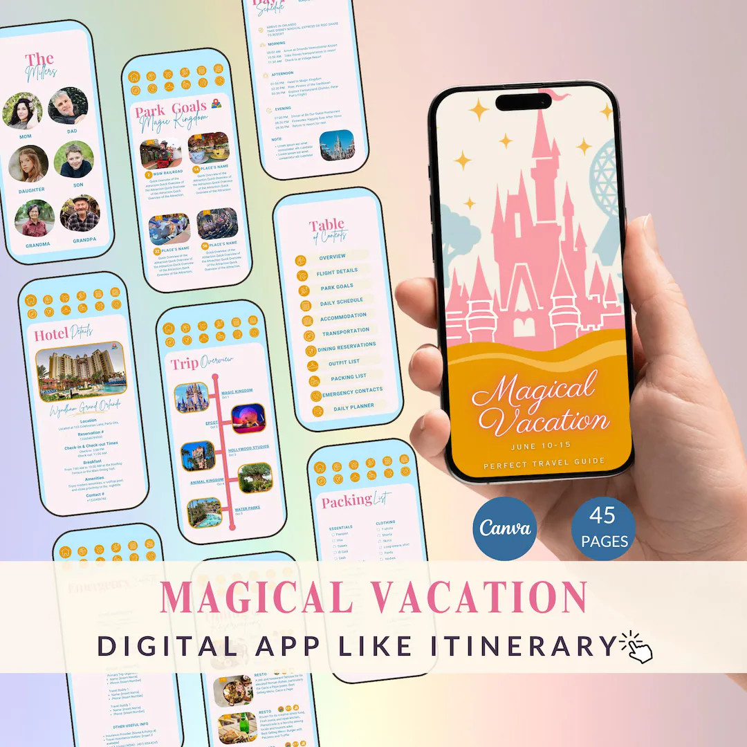 WDW Vacation Travel Digital Itinerary, Family Travel, Travel Agent Agency, Trip Itinerary, WDW Mo... | Etsy (US)