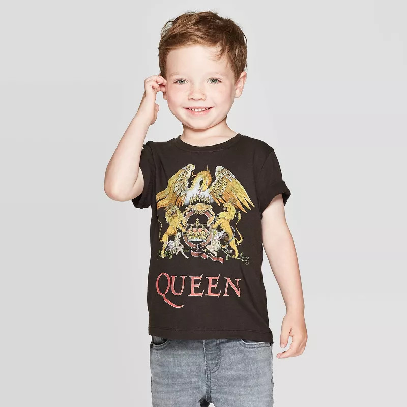 Toddler Boys' Queen Short Sleeve T-Shirt - Black | Target
