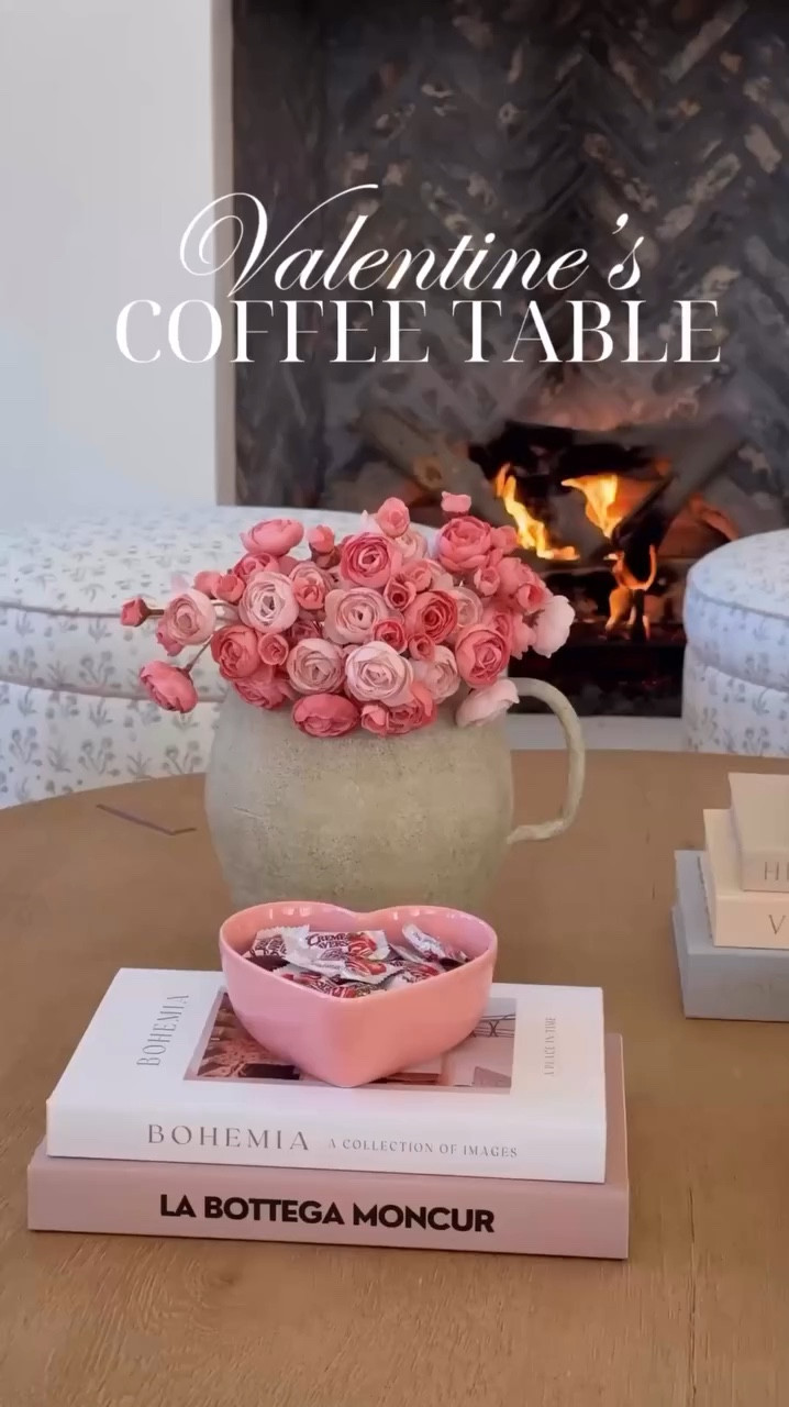 What’s on my coffee table! Valentine’s Day, pink, heart, candy, flowers, vase, books, bowl

#LTKWatchNow #LTKxVICI #LTKGiftGuide