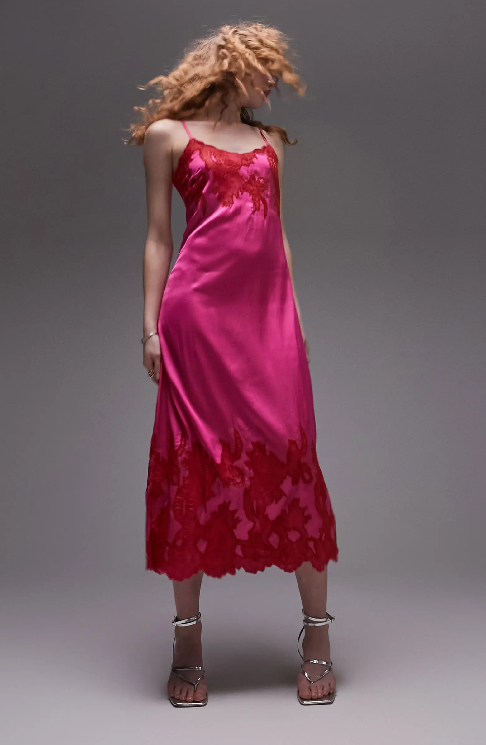 Lace Trim Satin Slipdress | Nordstrom