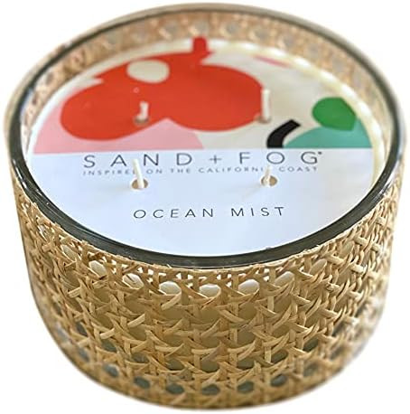 Sand + Fog Scented Candles | Ocean Mist | Cane Wrapped | 4 100% Cotton Wicks | 24 oz | Amazon (US)