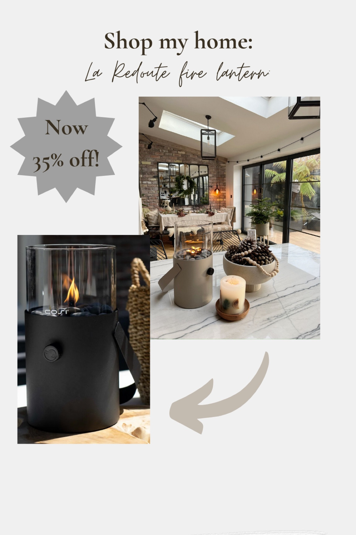 Shop my home: La Redoute fire lantern 🤍 #Lantern #ShopmyHome #LaRedoute 

#LTKsalealert #LTKhome #LTKfindsunder100