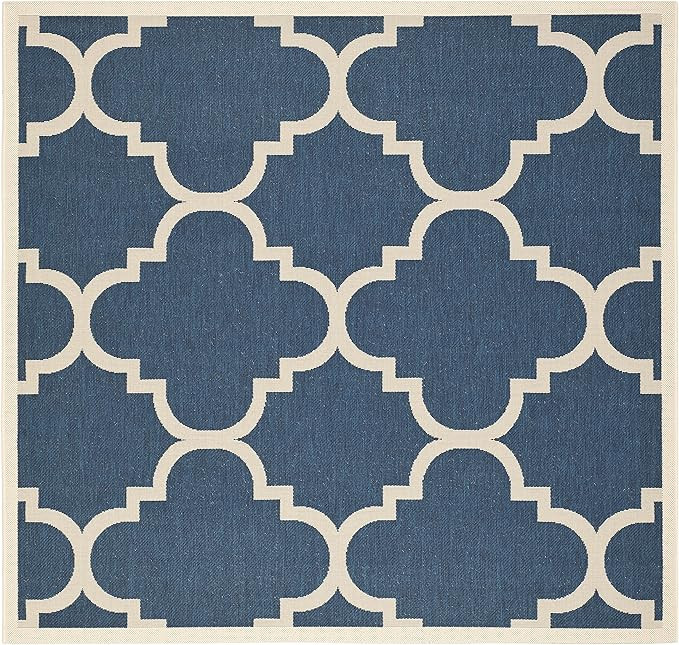 Safavieh Courtyard Collection CY6243 Moroccan Trellis Indoor/ Outdoor Area Rug, 7'10" x 7'10" Squ... | Amazon (US)