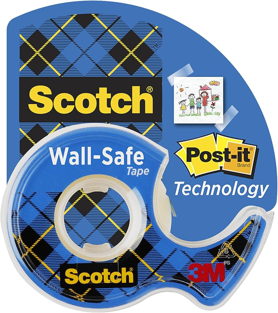 Scotch Wall-Safe Tape, 1 Rolls Sticks Securely, Removes Cleanly, Invisible, Designed for Displayi... | Amazon (US)