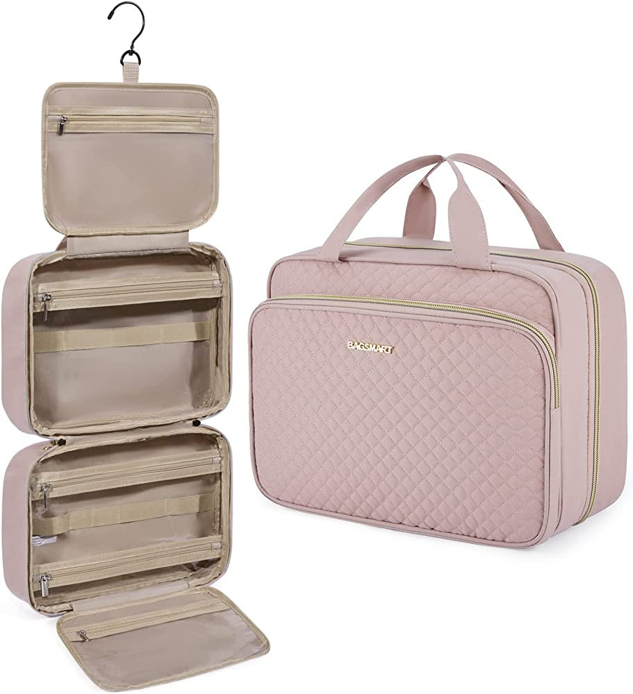 BAGSMART Travel Toiletry Bag, Toiletry Bag for Women with Makeup Bag, Water-resistant Travel Make... | Amazon (US)