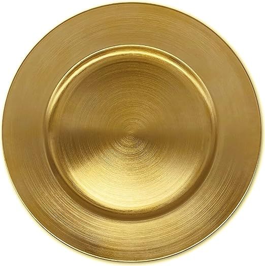 Henilosson Metallic Foil Gold Charger Plates-13 inch-6 pack round Dinner Chargers -Plate Chargers... | Amazon (US)
