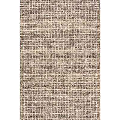 Arvin Olano x Rugs USA Melrose Checked Wool Brown Area Rug | Wayfair North America