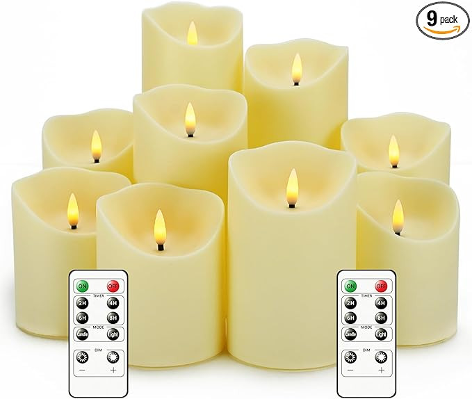 Flameless Candles with Remote, Battery Operated Flickering Flameless Candles, LED Candles with Ti... | Amazon (US)