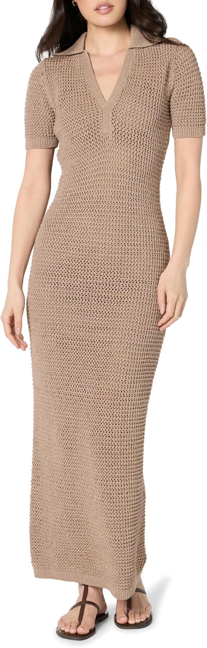 The Drop Womens Adalyn Tape Yarn Split-Neck Maxi Dress | Amazon (US)