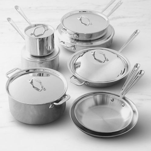 All-Clad D3 Tri-Ply Stainless-Steel Set, 14-Piece | Williams-Sonoma