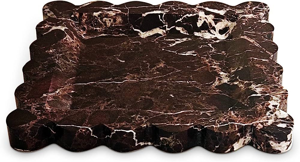 Anacua House | Scalloped Edge Marble Tray (Red Rosso Levanto Marble) | Amazon (US)