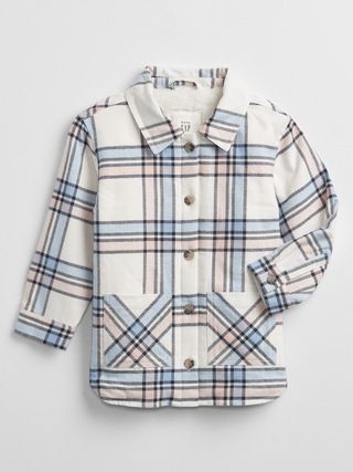 Toddler Plaid Sherpa-Lined Shirt Jacket | Gap Factory