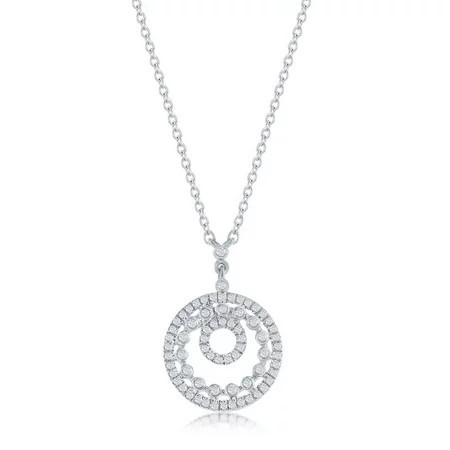 Real Diamond Necklace for Women - Diamond Pendant Necklace for Women - Silver Diamond Necklace for Women - Diamond Jewelry For Women - Real Necklaces for Women - Circle Pendant Necklace | Walmart (US)