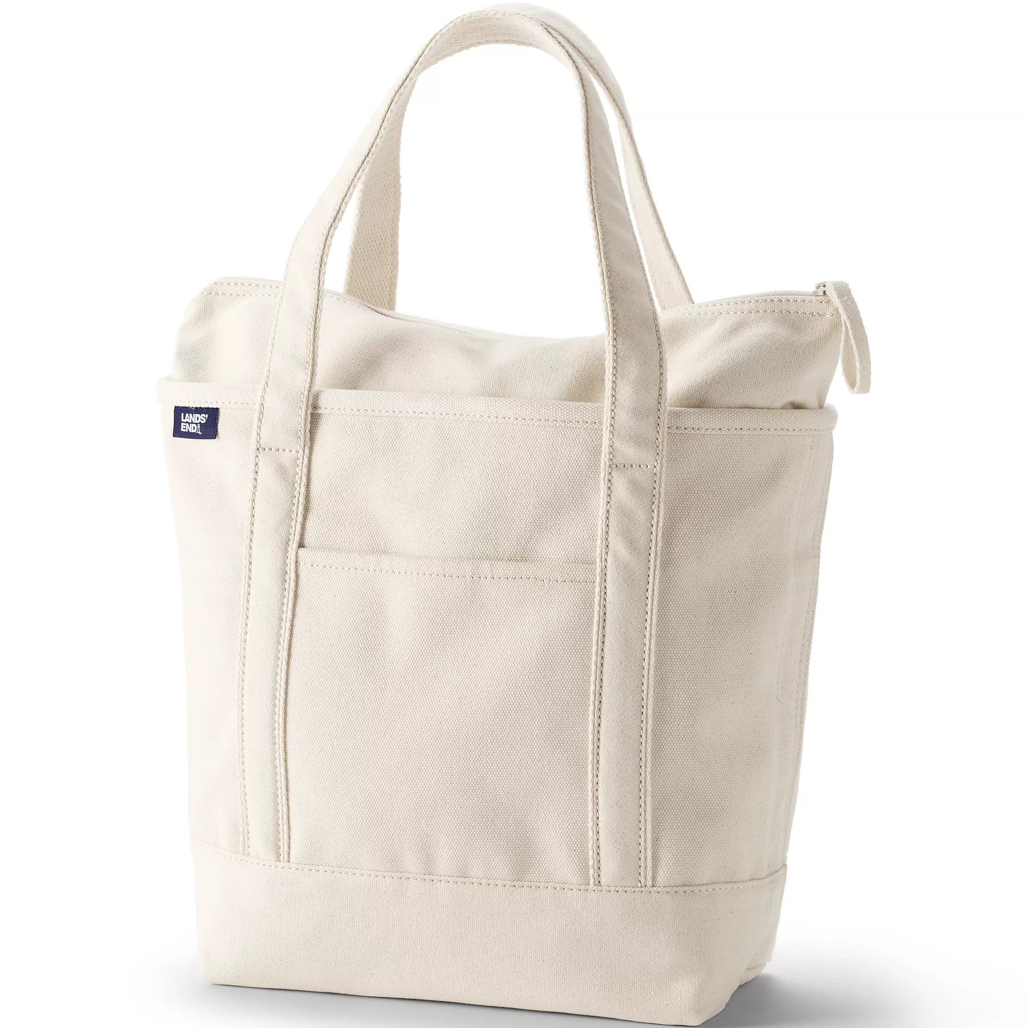 Medium 5 Pocket Zip Top Canvas Tote Bag | Lands' End (US)