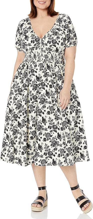 The Drop Women's Daksha Cotton Smocked Zipper Detail Dress | Amazon (US)