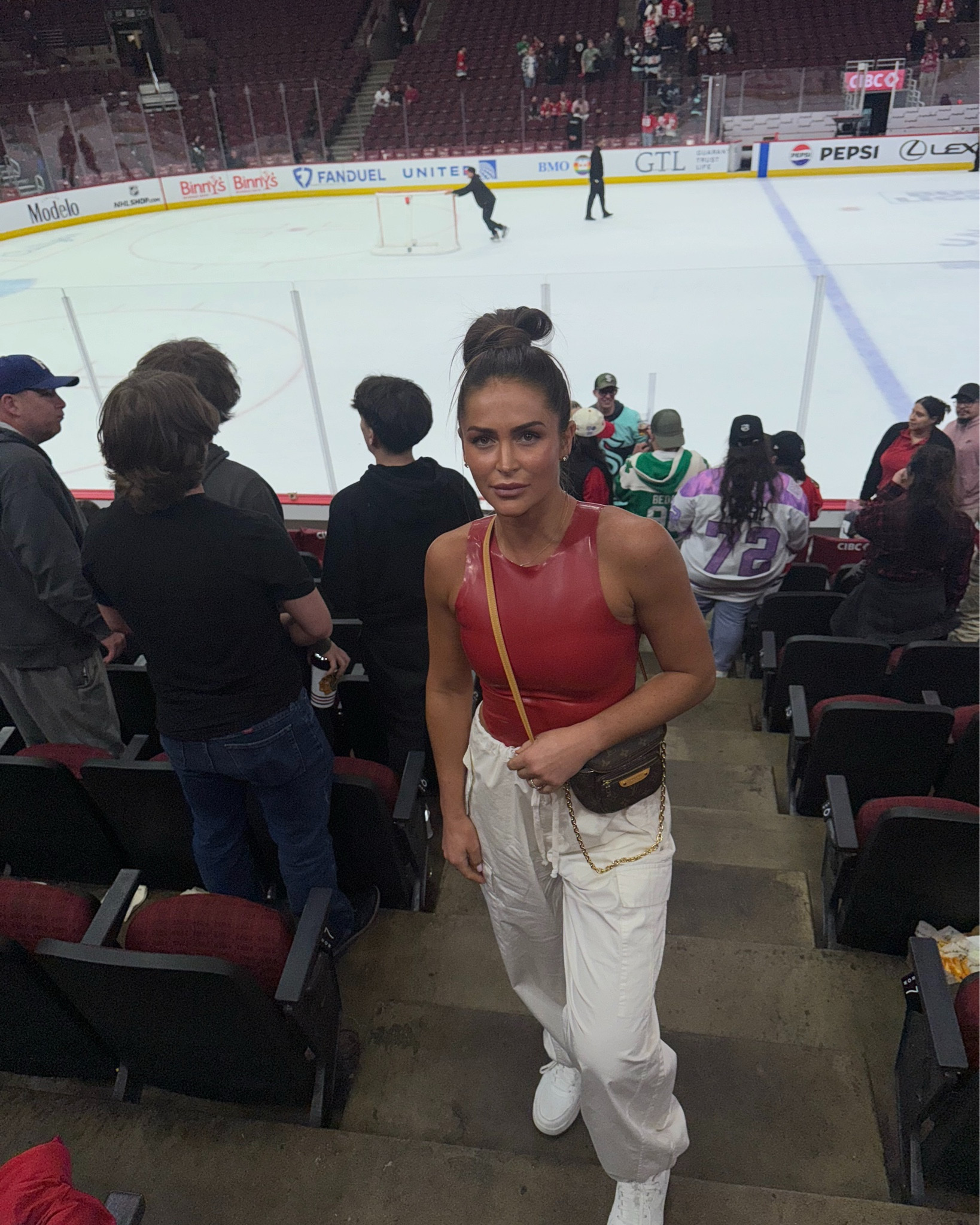 Finally got to wear this top and I’m obsessed. Wearing a size medium. If you don’t have these Alo shoes. I wear them to everything, and so comfortable. True to size! These good American pants are so lightweight and have a drawstring at the bottom, so versatile and cute. Wearing a size 1. 

#LTKStyleTip #LTKSeasonal #LTKU