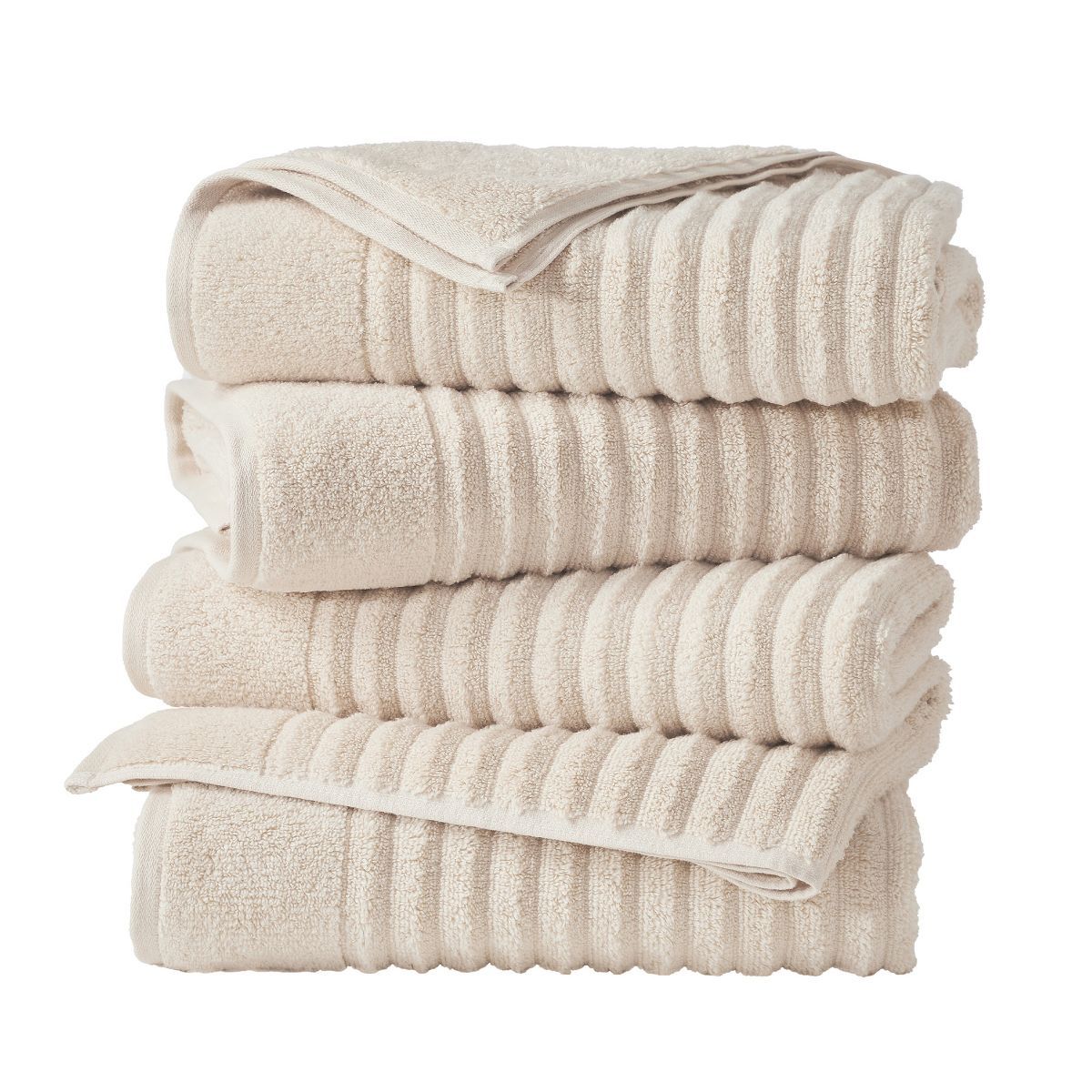 Zero-Twist, 100% Combed Cotton Ribbed Bath Towel Set | Target