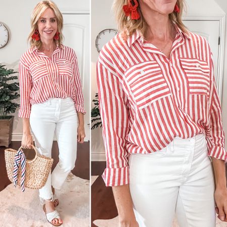 4th of July outfit. Red, white and blue. Patriot outfit. Amazon 4th of July outfit. Stripe shirt. All items fit true to size!

#LTKSeasonal #LTKstyletip #LTKunder50