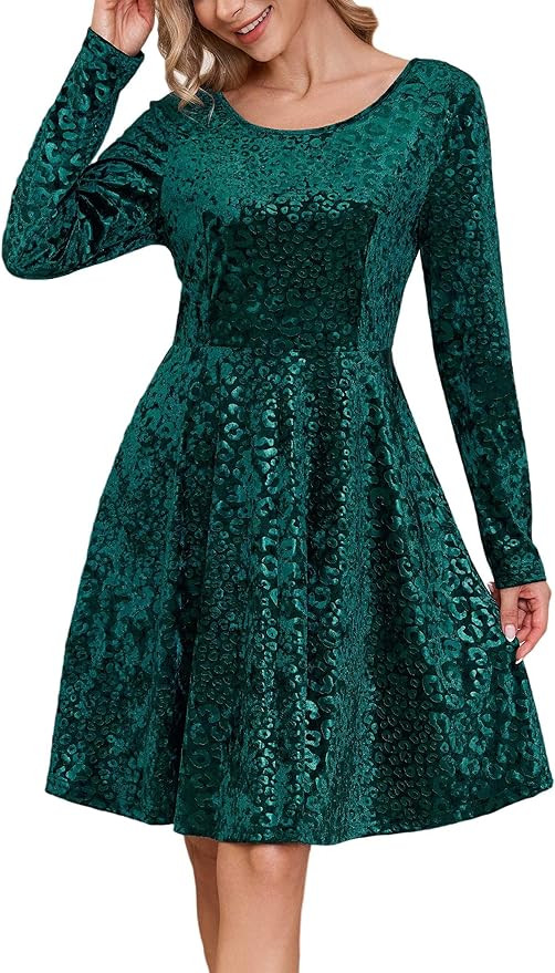 Kormei Long Sleeve Fall Dress for Women 2025 Round Neck Casual Sweater Dresses Trendy Outifts | Amazon (US)