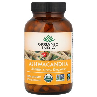 Organic India Ashwagandha, 180 Vegetarian Caps (400 mg per Capsule) | Target
