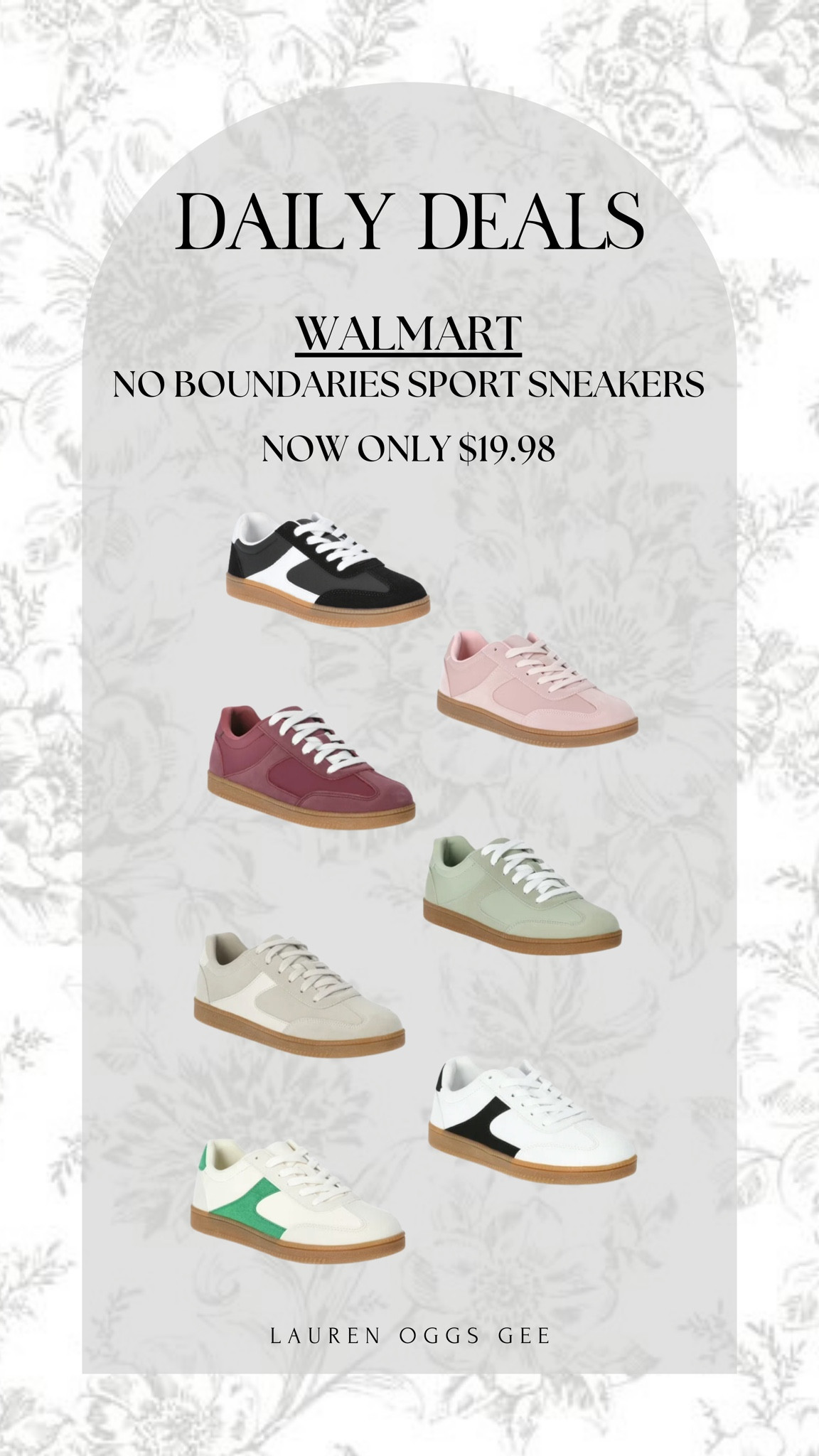 I have shown y’all these sneakers from No Boundaries at Walmart before as an Adidas Sambas Look For Less, and they are selling out FAST! So many different color way choices, and perfect for those who are either looking for a classic pair of sneakers or a fun pop of color to add to their outfit  

#LTKSummerSales #LTKSaleAlert #LTKxWalmart