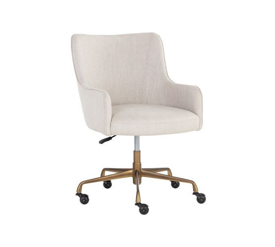 Iggy Upholstered Swivel Desk Chair | Pottery Barn (US)