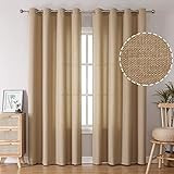 FMFUNCTEX Natural Semi-Sheer Curtains for Living Room Rich Linen Textured Look Window Curtain Dra... | Amazon (US)