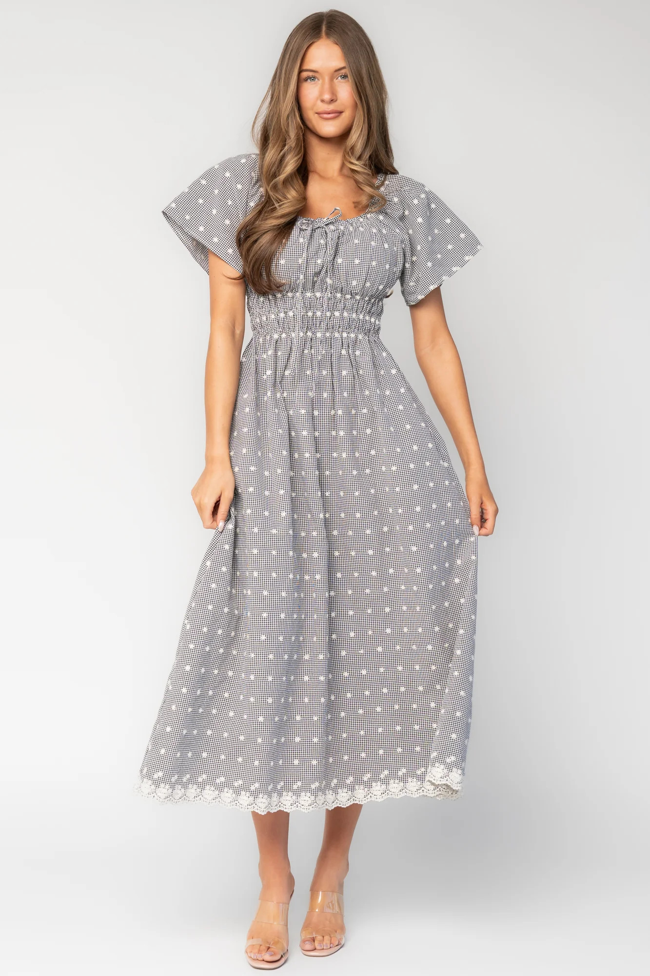 Reyna Midi Dress — Black & White Gingham | Baltic Born | Baltic Born