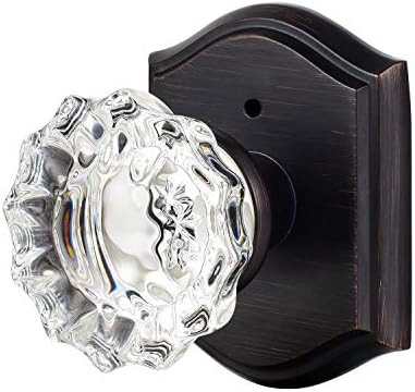 CLCTK Crystal Glass Door Knobs Interior with Lock, Vintage Privacy Door Knob for Bedroom Bathroom... | Amazon (US)