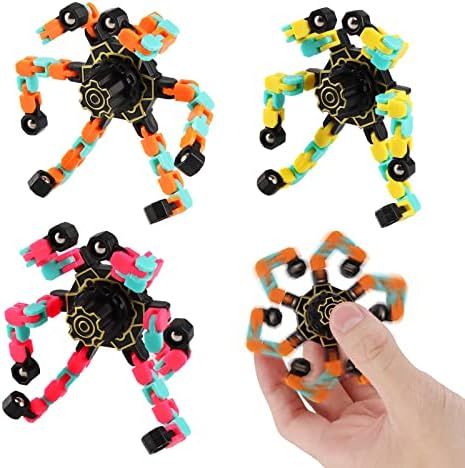 3 Pack Sensory Fidget Spinners Toys, Transformable Fingertip Spinners, Fingertip Gyro Robot Toys, Fu | Amazon (US)