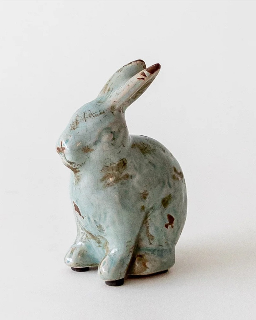 Distressed Terracotta Rabbit
On sale for $7.91
LIMITED TIME DEAL ! Super charming to add to your Easter decor! Get as soon as tomorrow! I’ve seen other cute shops carry it and they  are all sold out! Keeps selling out and I will keep trying to relink it! 

3. 75"L x 2"W x 5"H