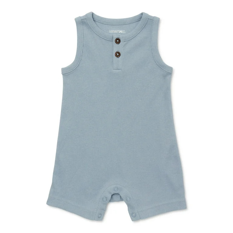 Garanimals Baby Boy Solid Tank Henley Romper, Sizes 0-24 Months | Walmart (US)