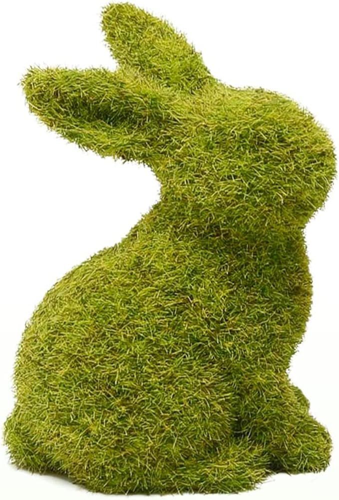 Easter Bunny Decor Green Moss Rabbit Figurines for Garden Home Office Party Desk Table Top (Mediu... | Amazon (US)