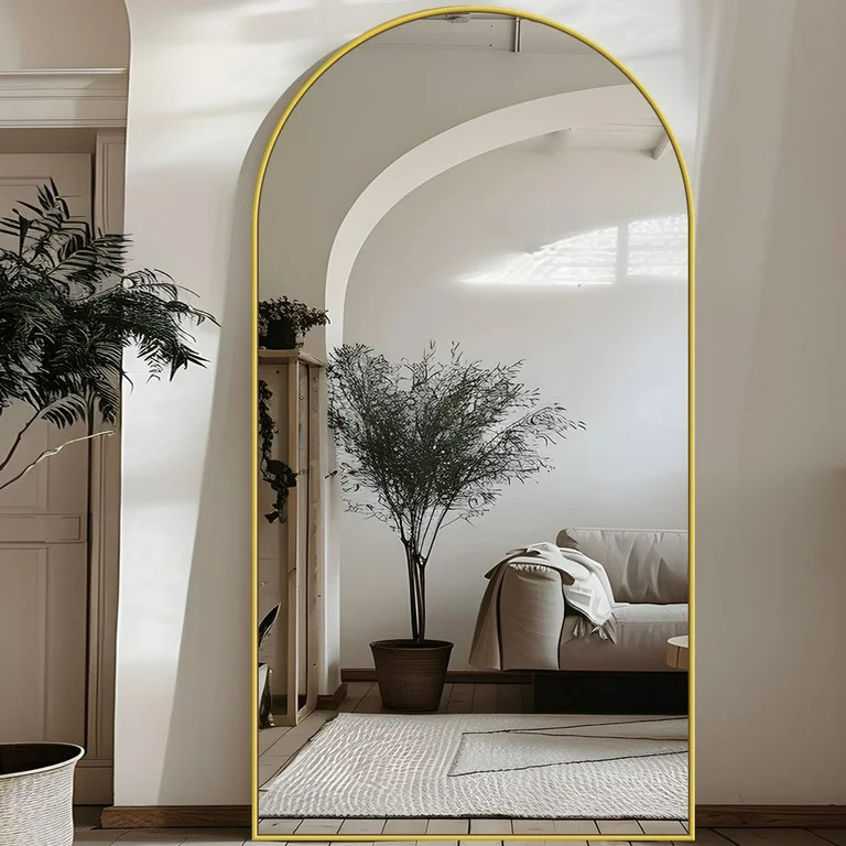 Antok Arched Full Length Floor Mirror 71"x28.1" Full Body Mirror with Stand, for Bedroom, Living ... | Walmart (US)