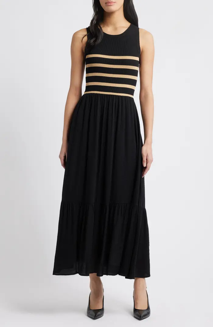 Mixed Media Stripe Bodice Sweater Dress | Nordstrom